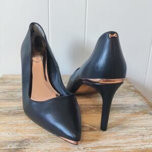 Ted Baker Black Heels with Gold Accents